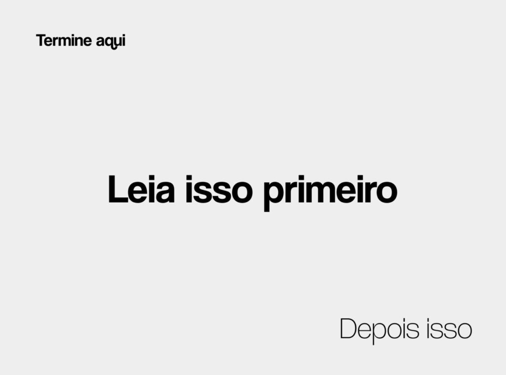 Direcionamento da leitura.